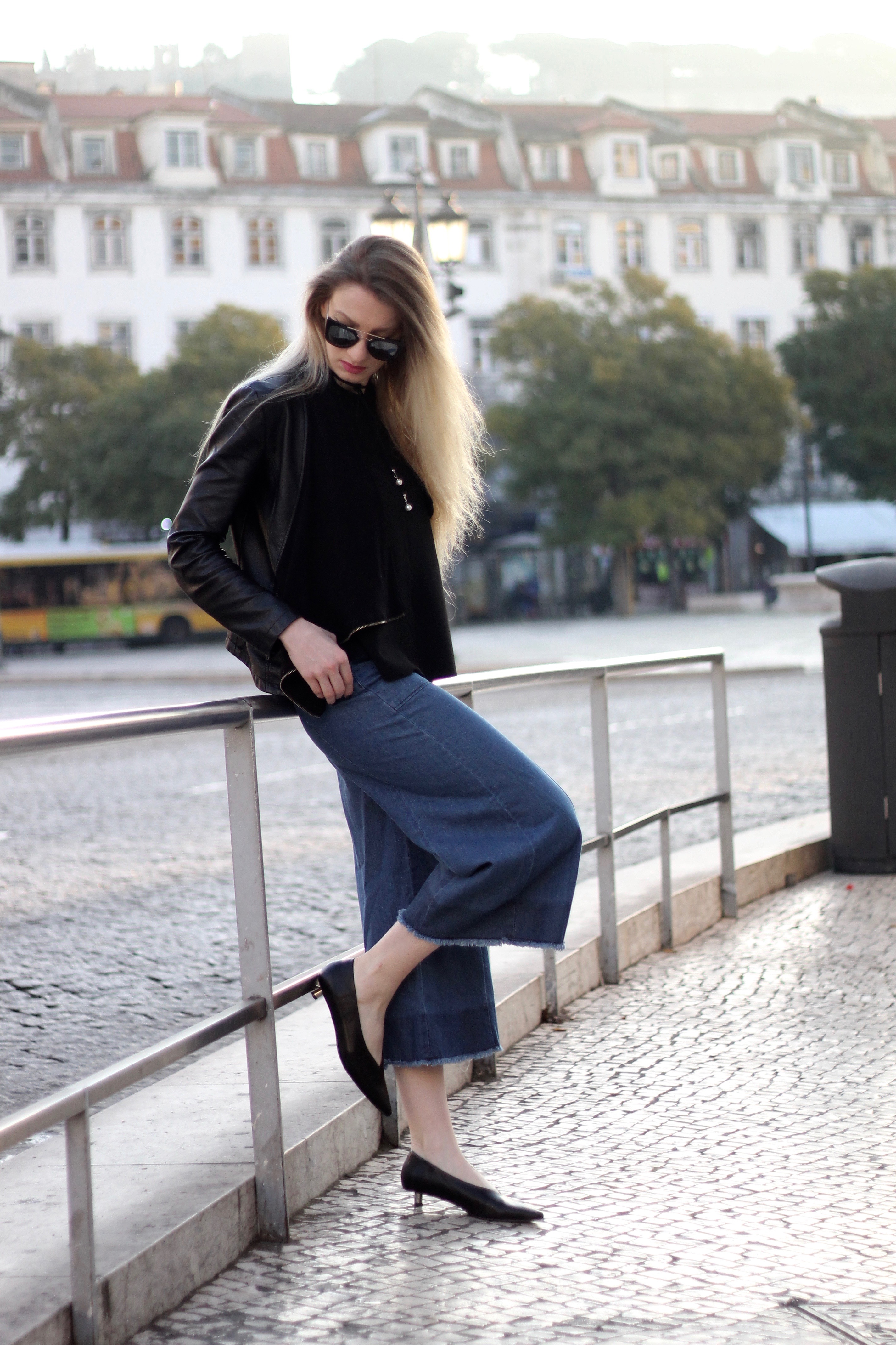 MON MODE / Fashion Blogger / Denim Culottes / Lisbon, Portugal